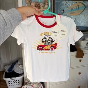 Little Sleepies White and Red Lightning McQueen Tee